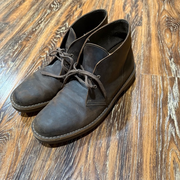 Clarks Dark‎ Brown Size 10 Bushacre Desert Chukka Boots for Men Genuine Leather - Picture 1 of 9